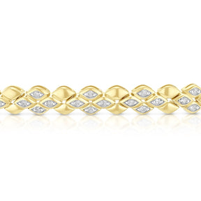 9ct Yellow Gold 0.50ct Diamond Panther Link Line Bracelet