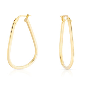 9ct Yellow Gold Large Basket Shape Hoop Earrings