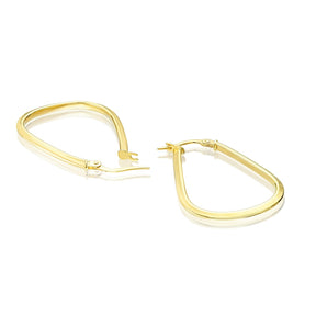 9ct Yellow Gold Large Basket Shape Hoop Earrings
