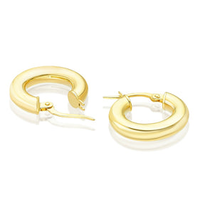 9ct Yellow Gold Small Chunky Hoop Earrings