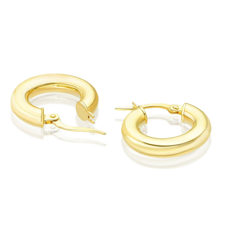 9ct Yellow Gold Small Chunky Hoop Earrings