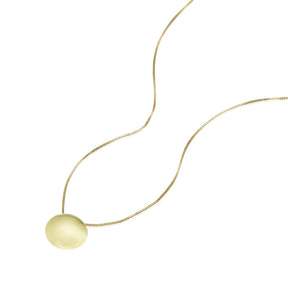 9ct Yellow Gold Domed Circle Pendant Necklace