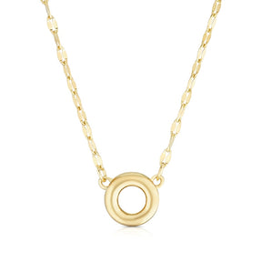 9ct Yellow Gold Small Open Circle Motif Necklace