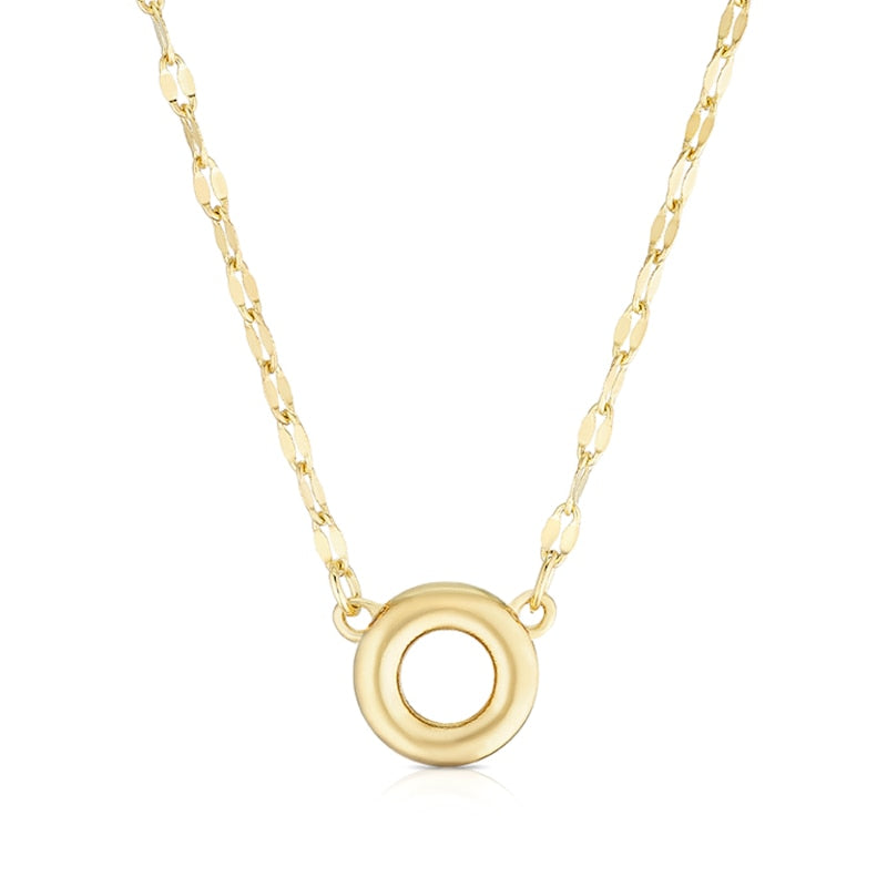 9ct Yellow Gold Small Open Circle Motif Necklace
