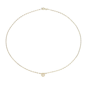 9ct Yellow Gold Small Open Circle Motif Necklace