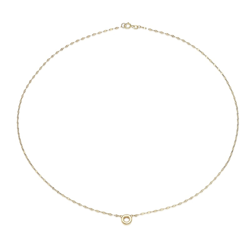 9ct Yellow Gold Small Open Circle Motif Necklace