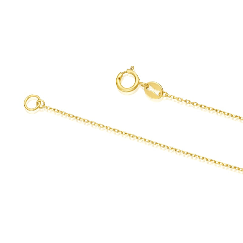 9ct Yellow Gold Link Station Chain Necklace