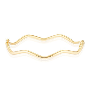 9ct Yellow Gold Polished Wave Bangle