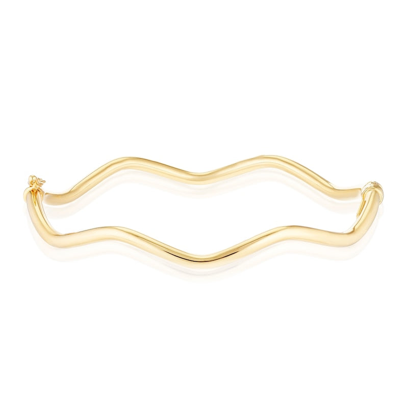 9ct Yellow Gold Polished Wave Bangle