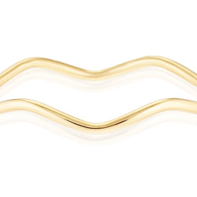 9ct Yellow Gold Polished Wave Bangle