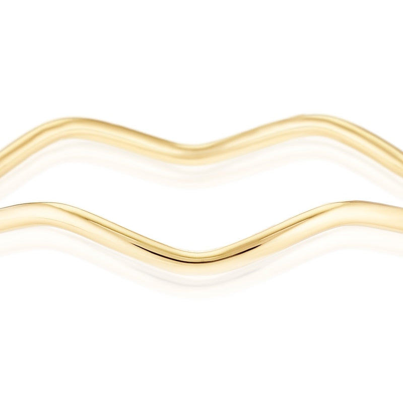 9ct Yellow Gold Polished Wave Bangle