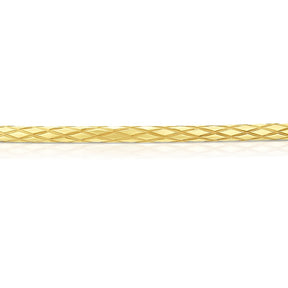 9ct Yellow Gold Thin Crosshatch Textured Bangle