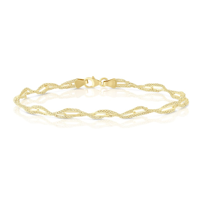 9ct Yellow Gold Twisted Chain Bracelet