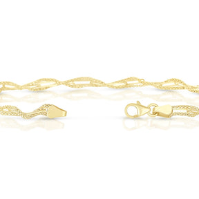 9ct Yellow Gold Twisted Chain Bracelet