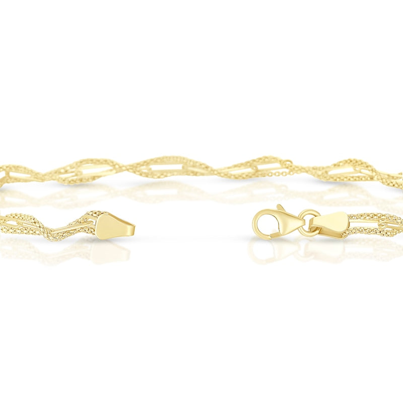9ct Yellow Gold Twisted Chain Bracelet