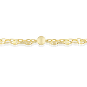 9ct Yellow Gold 6.5+1" Station Ball Sparkle Double Bracelet