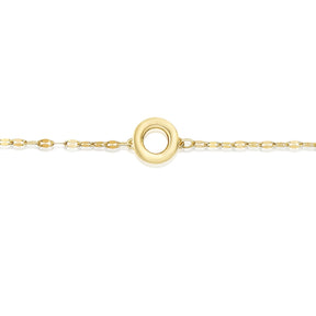 9ct Yellow Gold Small Open Circle Motif Bracelet