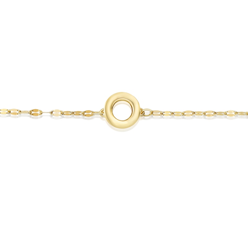 9ct Yellow Gold Small Open Circle Motif Bracelet