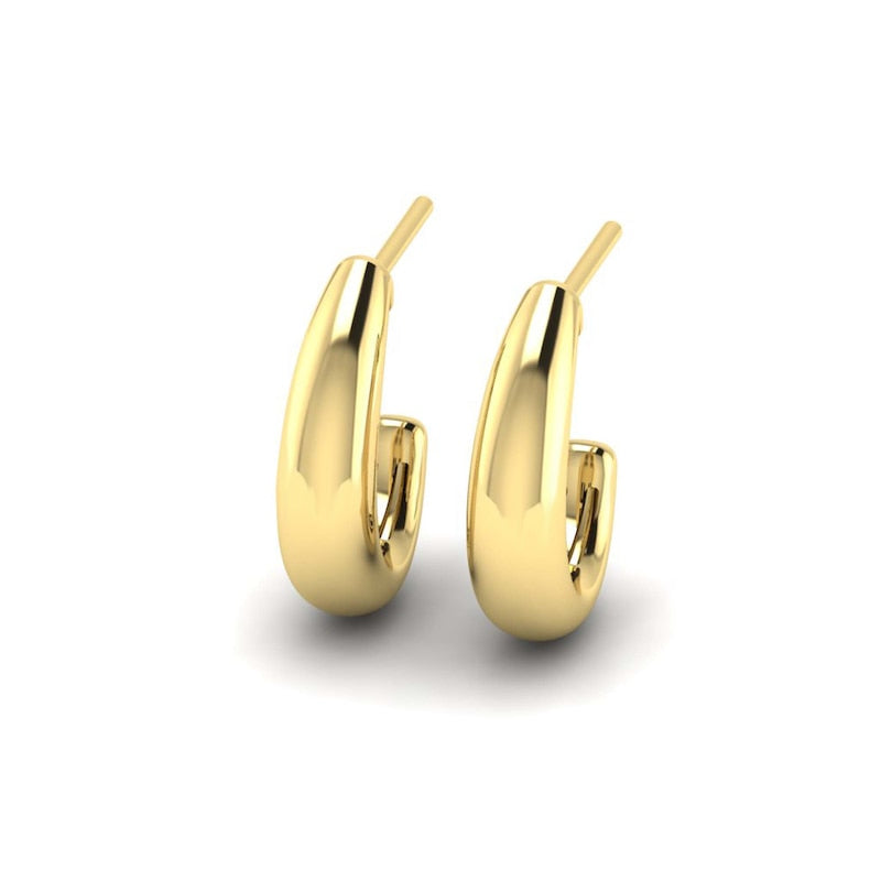 KLEORA ODYSSEY Modern Electrum™ Thin J-Hoop Earrings