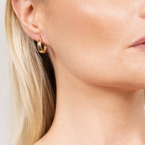 KLEORA ODYSSEY Modern Electrum™ Thin J-Hoop Earrings