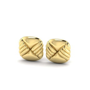KLEORA LINEA Modern Electrum™ Textured Square Stud Earrings