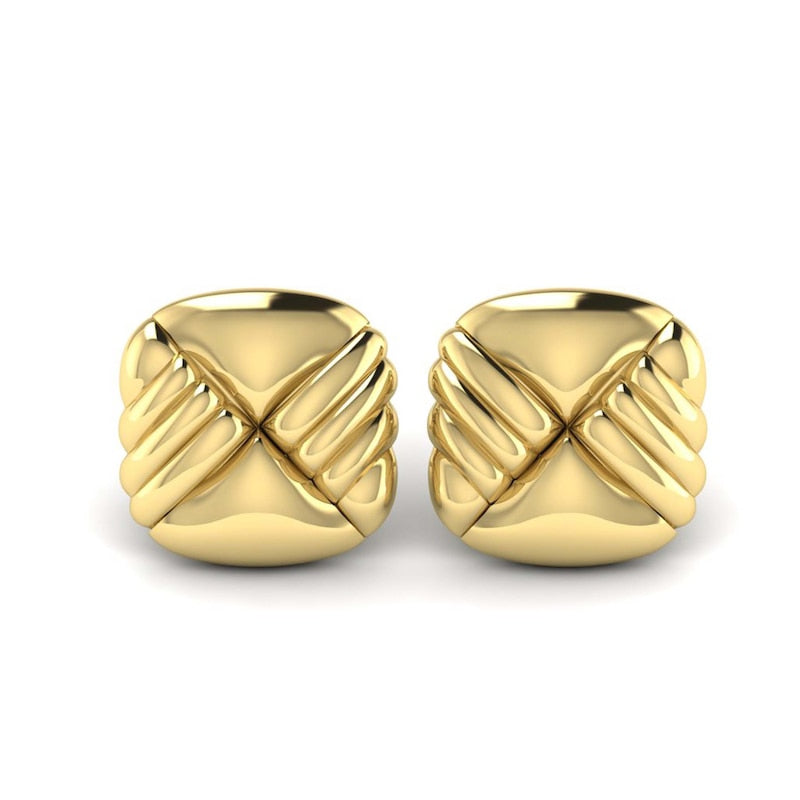 KLEORA LINEA Modern Electrum™ Textured Square Stud Earrings