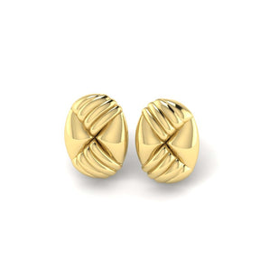 KLEORA LINEA Modern Electrum™ Textured Oval Stud Earrings