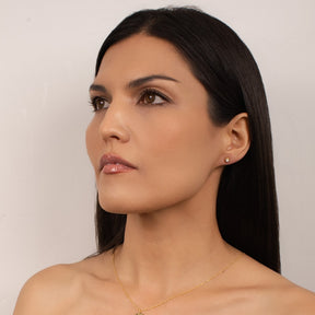 KLEORA AURORA Modern Electrum™ Miracle Plate Diamond Sphere Stud Earrings