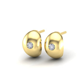 KLEORA AURORA Modern Electrum™ Miracle Plate Diamond Half Hoop Earrings