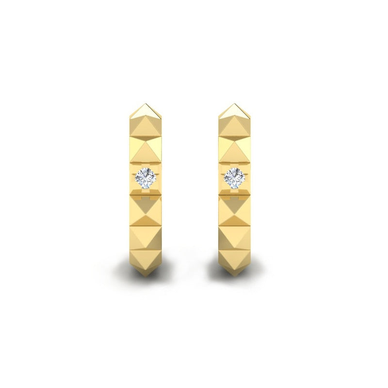KLEORA PYRAMID Modern Electrum™ Diamond Pyramid Hoop Earrings