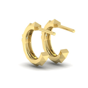 KLEORA PYRAMID Modern Electrum™ Diamond Pyramid Hoop Earrings