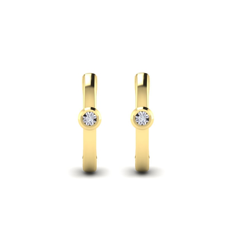 KLEORA AURORA Modern Electrum™ Miracle Plate Diamond Hoop Earrings