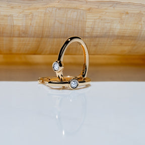 KLEORA AURORA Modern Electrum™ Miracle Plate Diamond Hoop Earrings