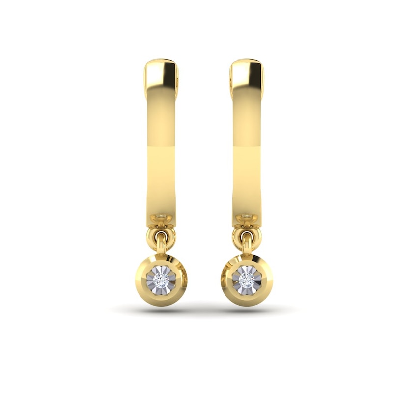 KLEORA AURORA Modern Electrum™ Miracle Plate Diamond Droplet Hoop Earrings