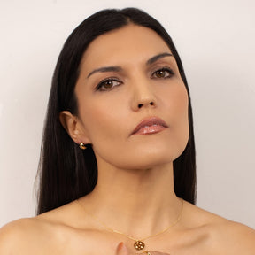 KLEORA AURORA Modern Electrum™ Diamond Star Burst Half Hoop Earrings