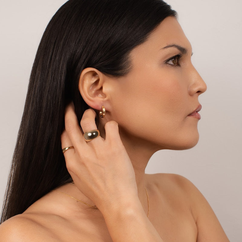 KLEORA AURORA Modern Electrum™ Diamond Star Burst Hoop Earrings