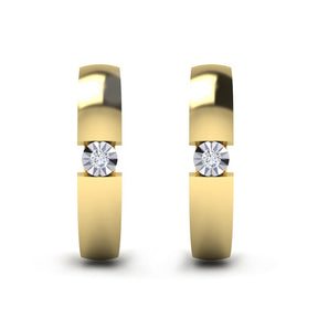 KLEORA AURORA Modern Electrum™ Miracle Plate Diamond Hoop Earrings