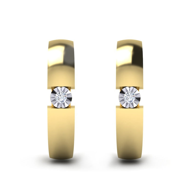 KLEORA AURORA Modern Electrum™ Miracle Plate Diamond Hoop Earrings