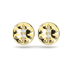 KLEORA IRIS Modern Electrum™ Diamond Cat Eye Circle Stud Earrings