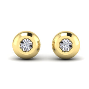 KLEORA AURORA Modern Electrum™ Miracle Plate Diamond Circle Stud Earrings