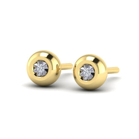 KLEORA AURORA Modern Electrum™ Miracle Plate Diamond Circle Stud Earrings