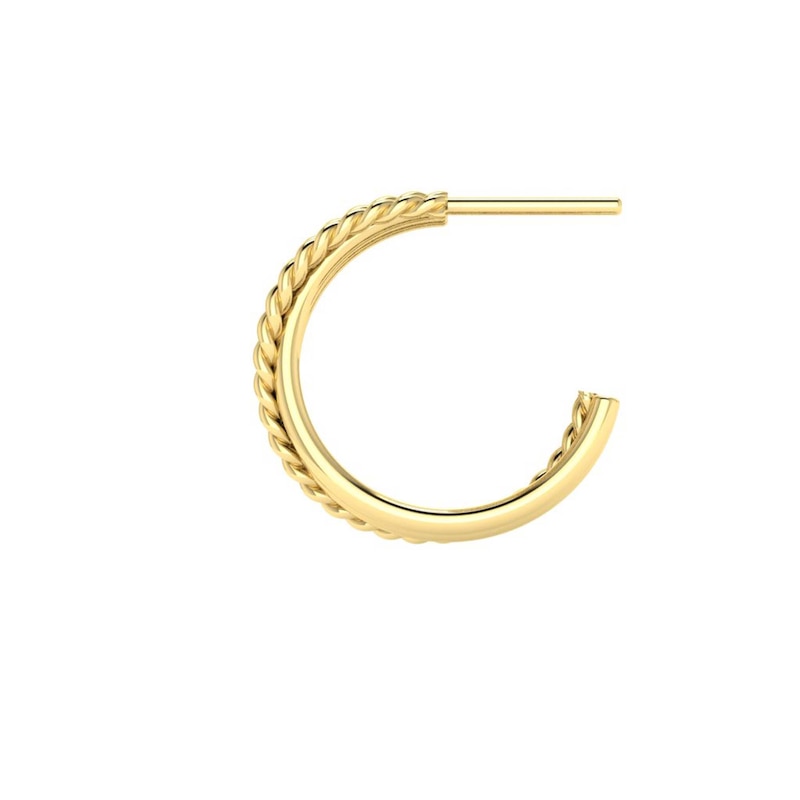 KLEORA CONTORTO Modern Electrum™ Rope & Polished Crossover Hoop Earrings