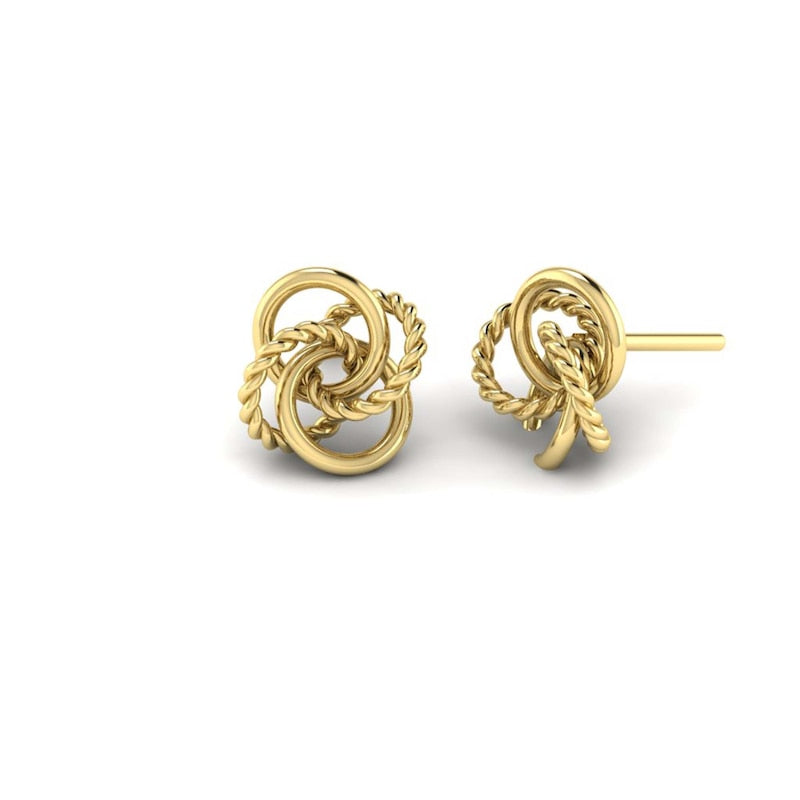 KLEORA CONTORTO Modern Electrum™ Rope & Polished Twist Stud Earrings