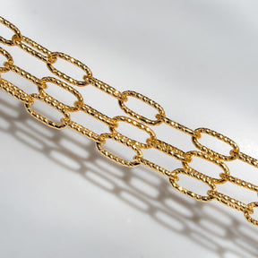 KLEORA CONTORTO Modern Electrum™ 18" Diamond Cut Oval Forzatina Link Chain Necklace