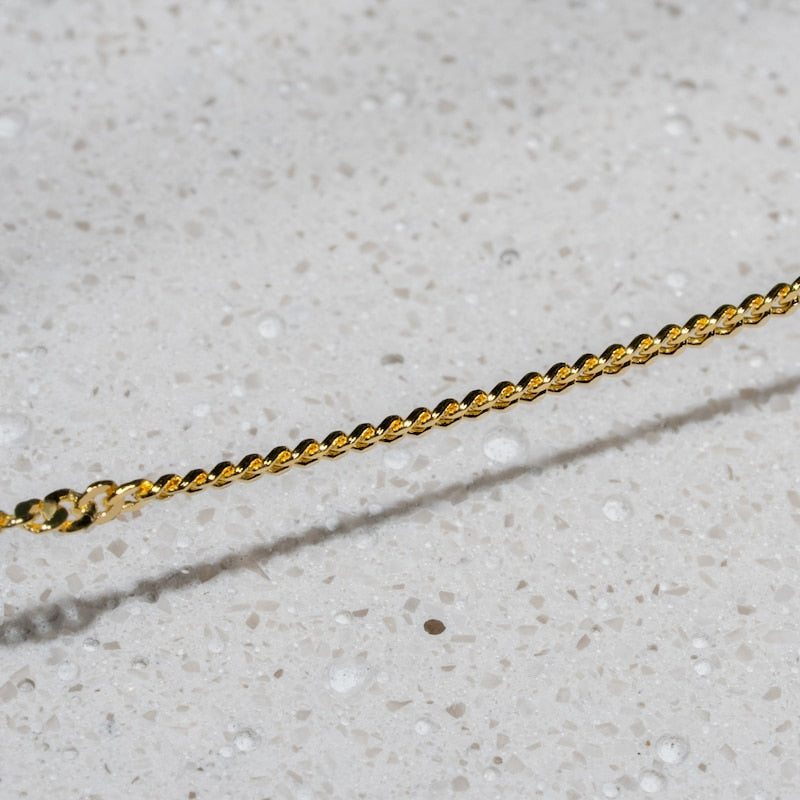 KLEORA CONTORTO Modern Electrum™ 18" Diamond Cut Cuban Twisted Necklace