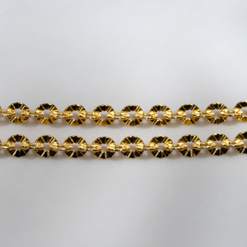 KLEORA IRIS Modern Electrum™ 18" Diamond Cut Rolo Oval Chain Necklace