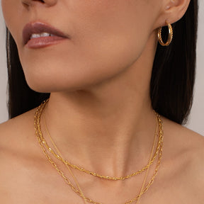 KLEORA CONTORTO Modern Electrum™16" Singapore Chain Necklace