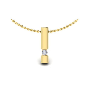 KLEORA AURORA Modern Electrum™ Miracle Plate Diamond Bar Pendant