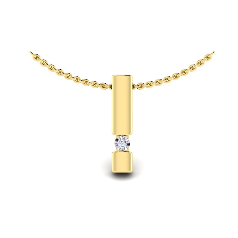 KLEORA AURORA Modern Electrum™ Miracle Plate Diamond Bar Pendant