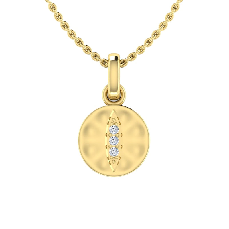 KLEORA IRIS Modern Electrum™ Diamond Cats Eye Circle Pendant